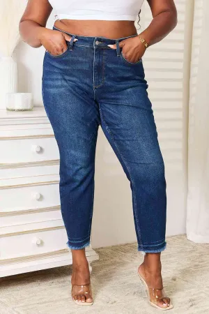 *APP EXCLUSIVE* Judy Blue High Waist Released Hem Slit Jeans