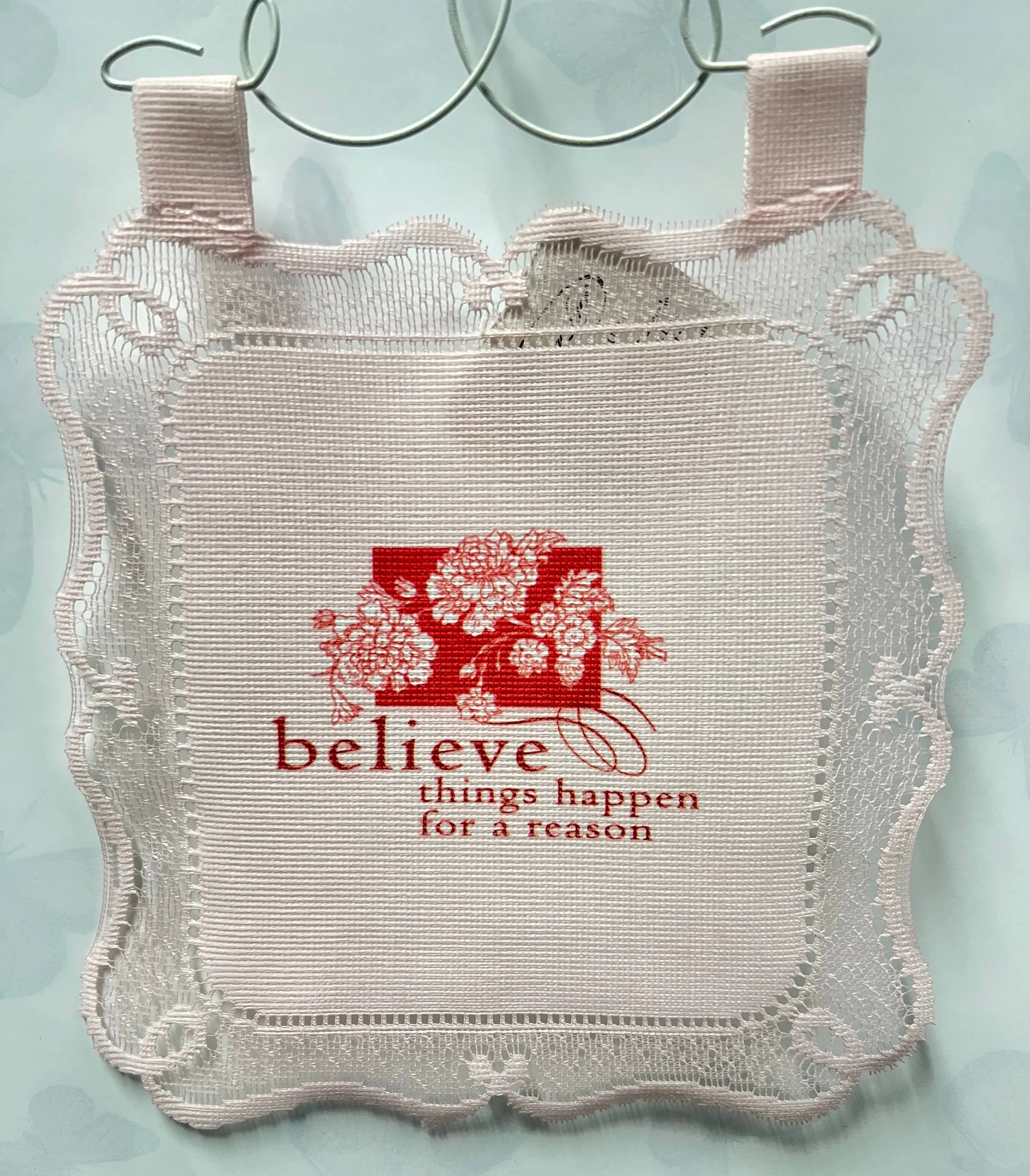 Believe -Small Lace Wall Hanging