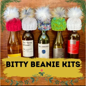 Bitty Beanies KNITTING KIT to make 5 bitty beanies super bulky gift holiday xmas winter