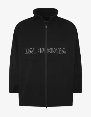 Black Logo Oversized Tracksuit Jacket