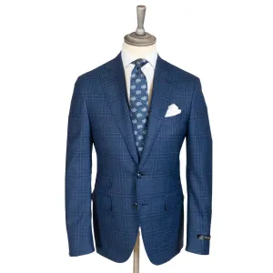 Blue Overcheck Pure Virgin Wool Jacket