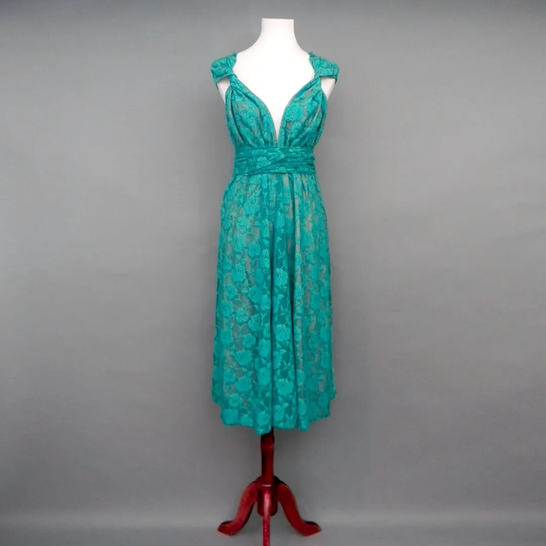 CHOIR Teal Lace Infinity Dress, Midi