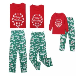 Christmas Pajamas Matching Family Pyjamas New  Pajamas Winter Parent-child Cotton Polyester Home Clothing Sleepwear