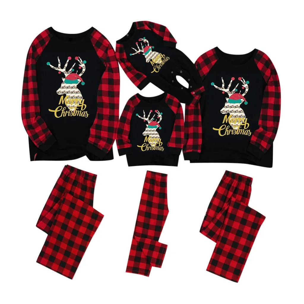 Christmas Pajamas Matching Family Pyjamas  Pajamas Set Adults Kids Baby  Elk Deer Outfits Sleepwear