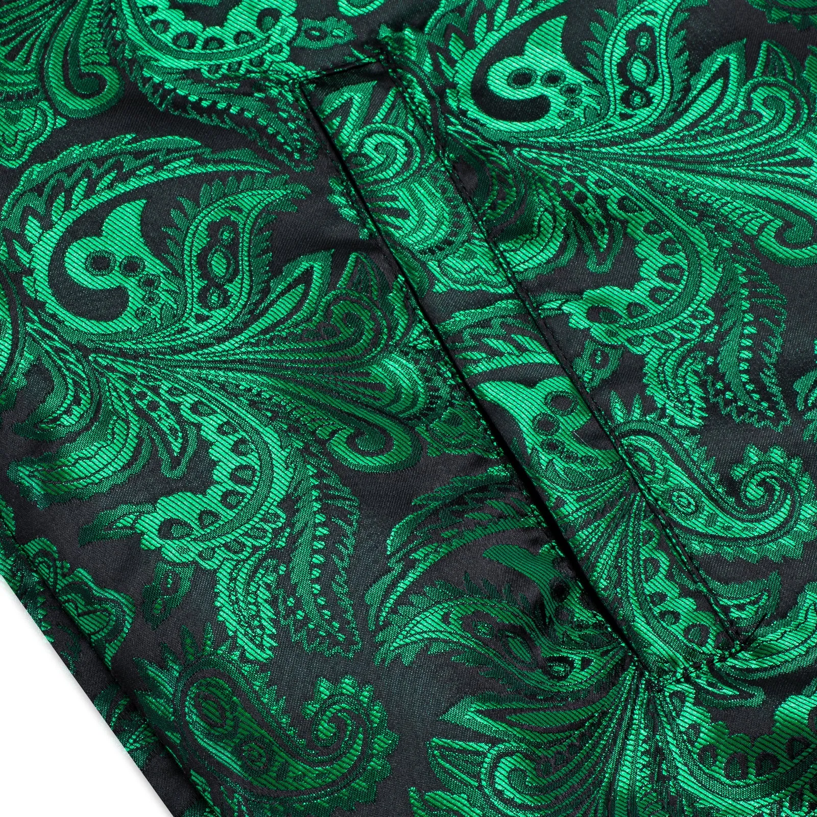 Dark Green Paisley Men's Zipper Thin Jacket