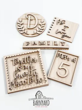 DIY Family Farmhouse Tiered Tray Signs