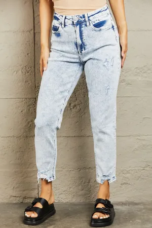 High Waisted Acid Wash Skinny Jeans