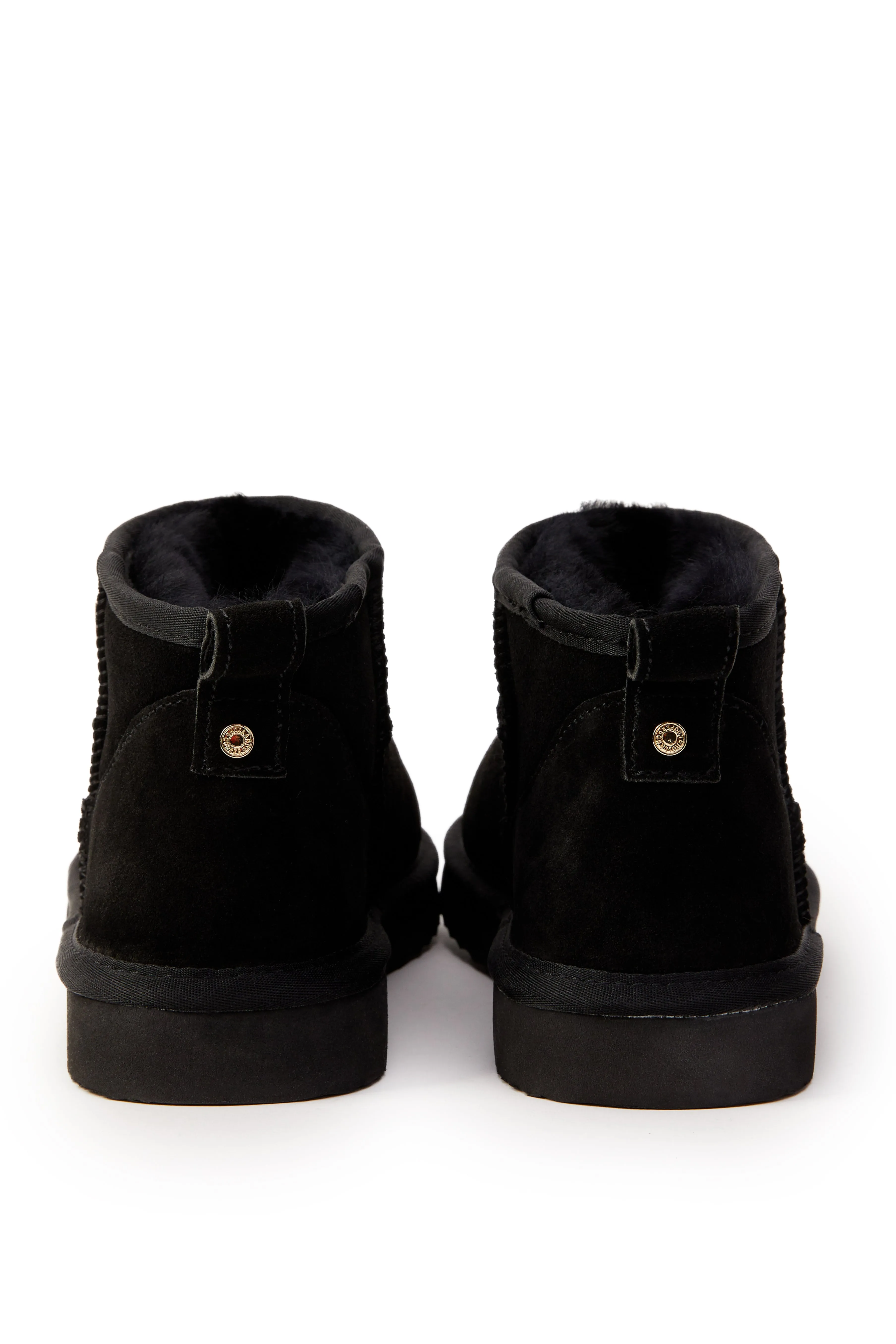 Holland Cooper Ultra Mini Shearling Boot in Black