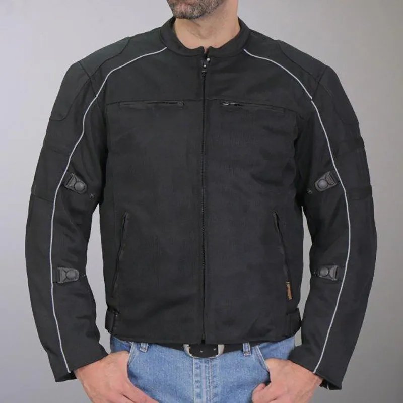 Hot Leathers JKM1024 Men’s Black All Weather Armored Nylon Jacket with Concealed Carry Pocket