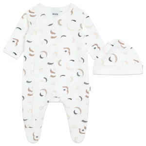 Hugo Boss Baby White Brown Pyjama Ensemble