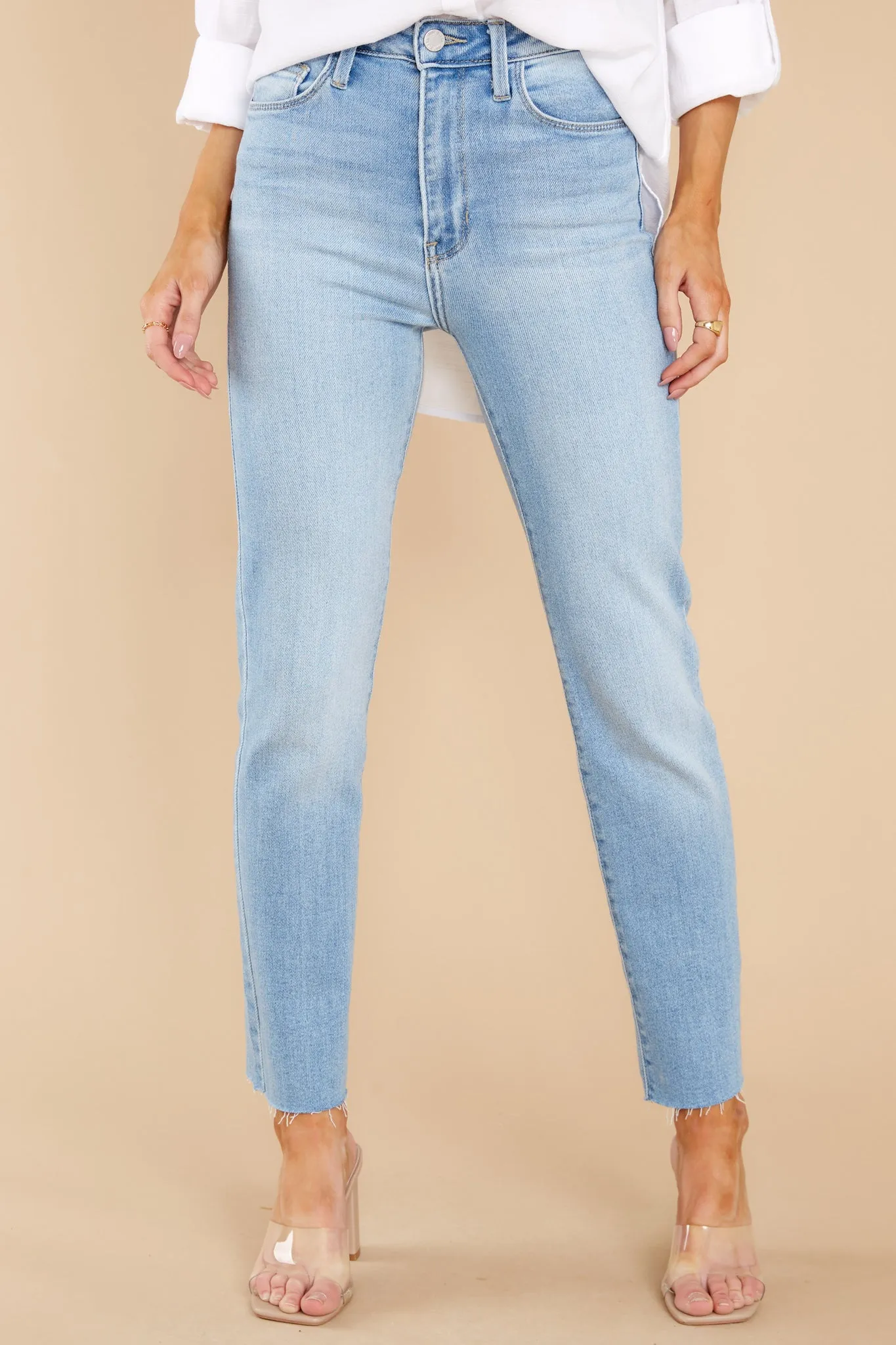 Keep The Confidence Light Wash Straight Jeans