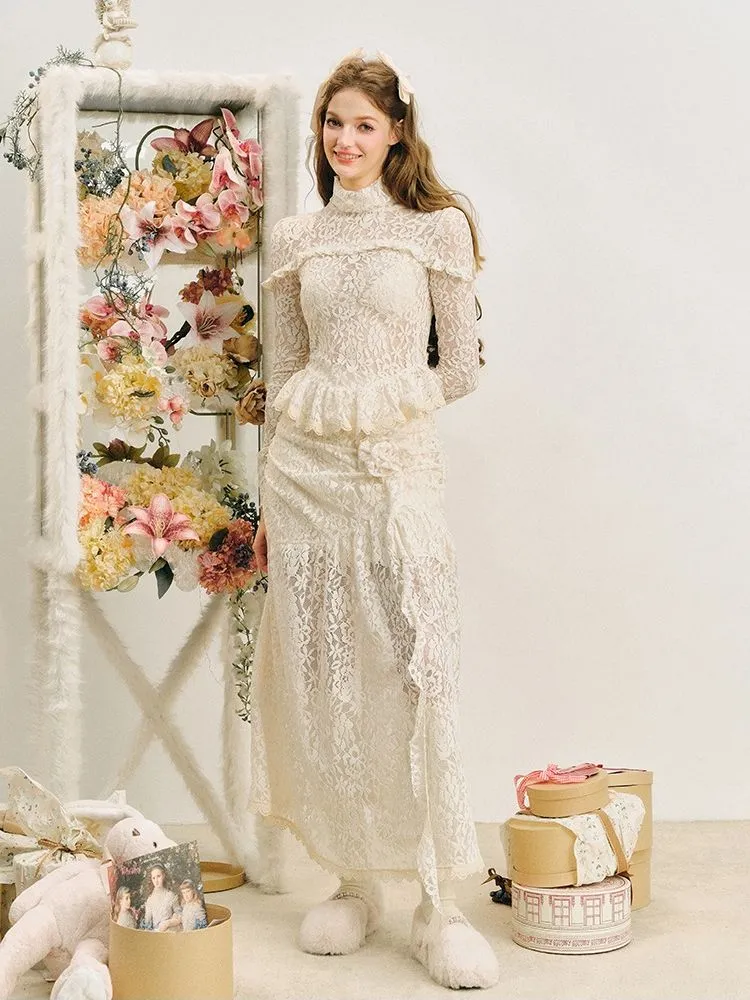 Lace Embroidered Halter French Suit Dresses【s0000005280】