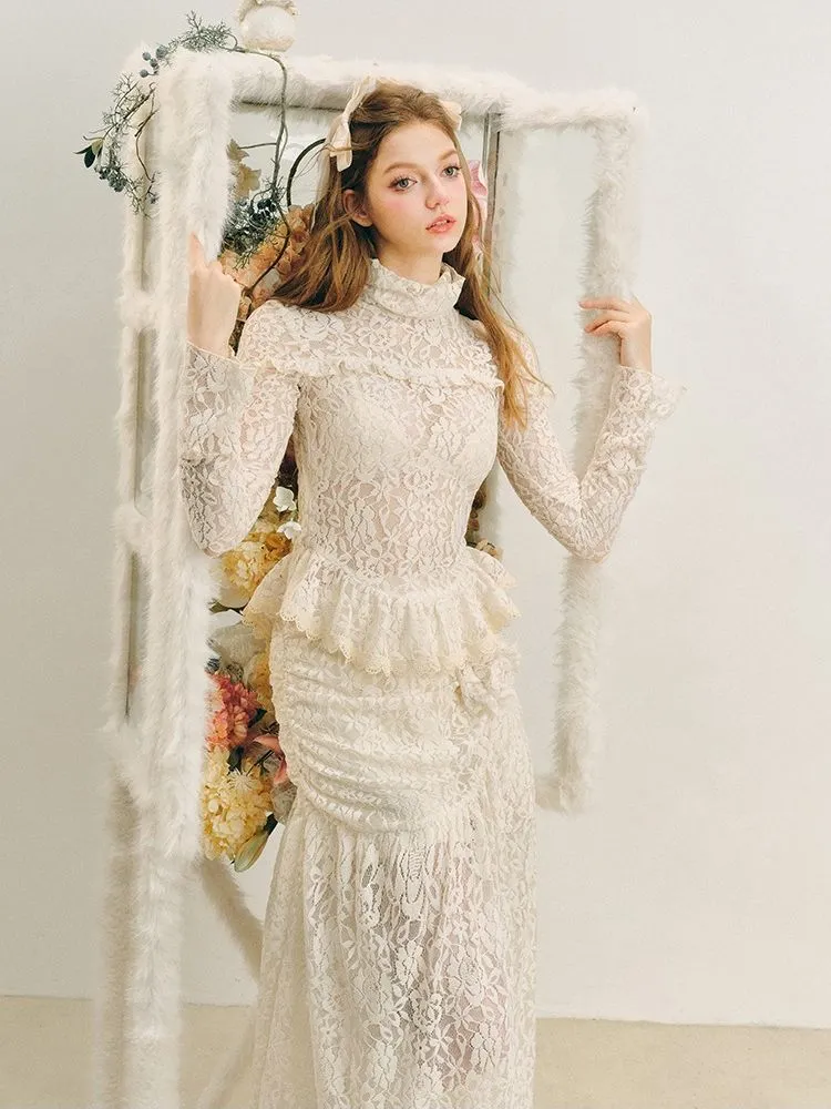 Lace Embroidered Halter French Suit Dresses【s0000005280】