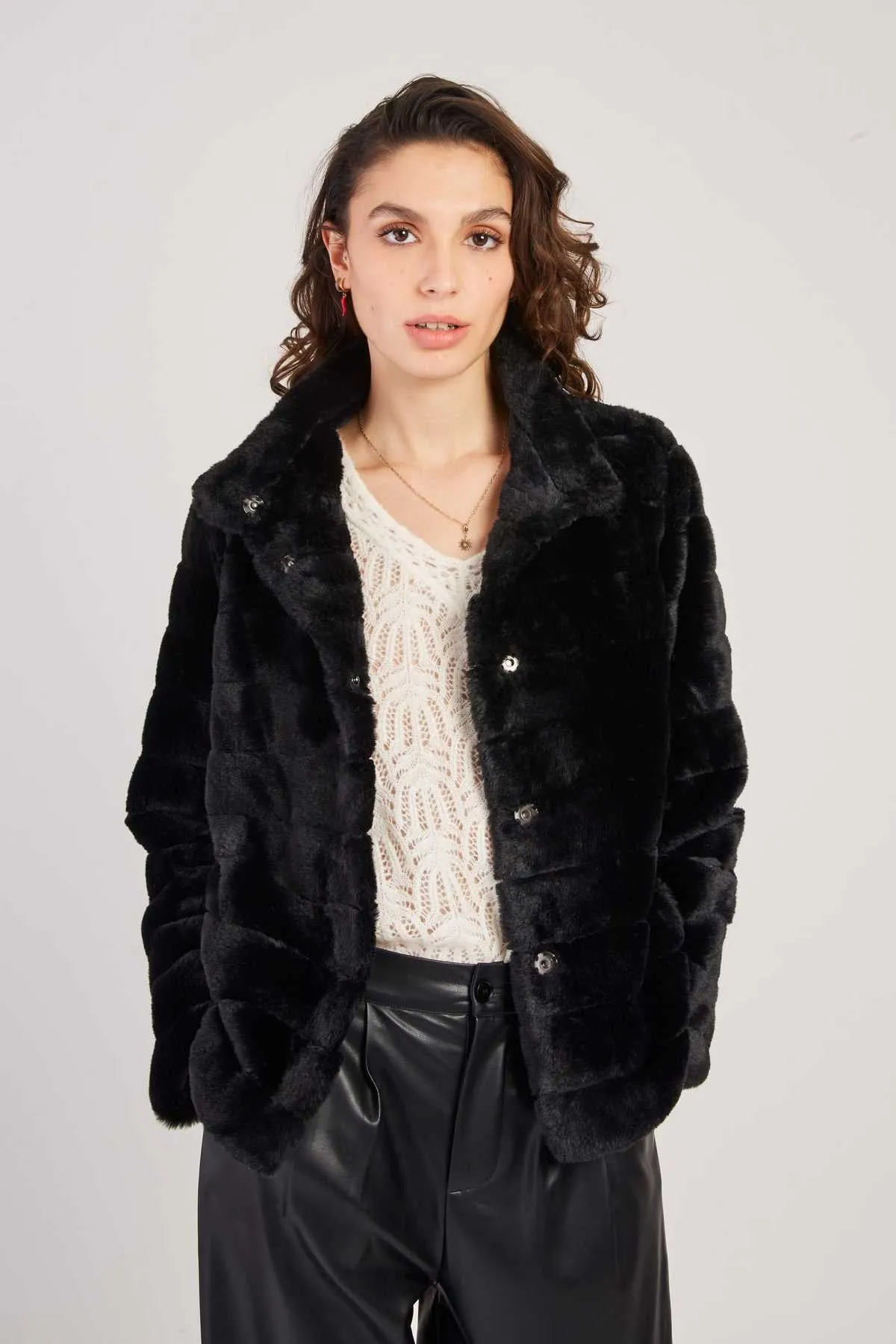 Lisette Faux Fur  Jacket -winter white