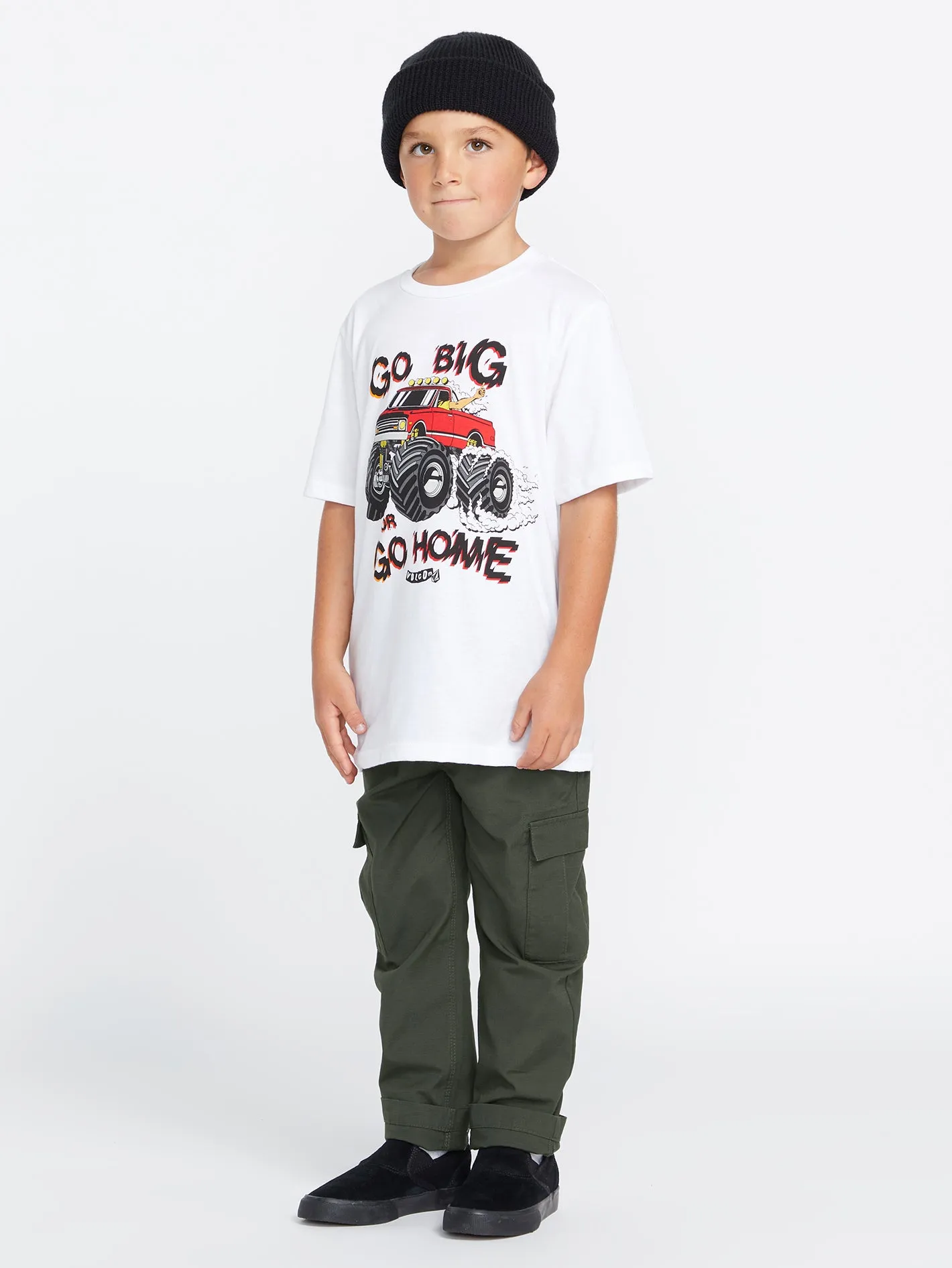 Little Boys March Cargo Elastic Waist Pants - Stealth