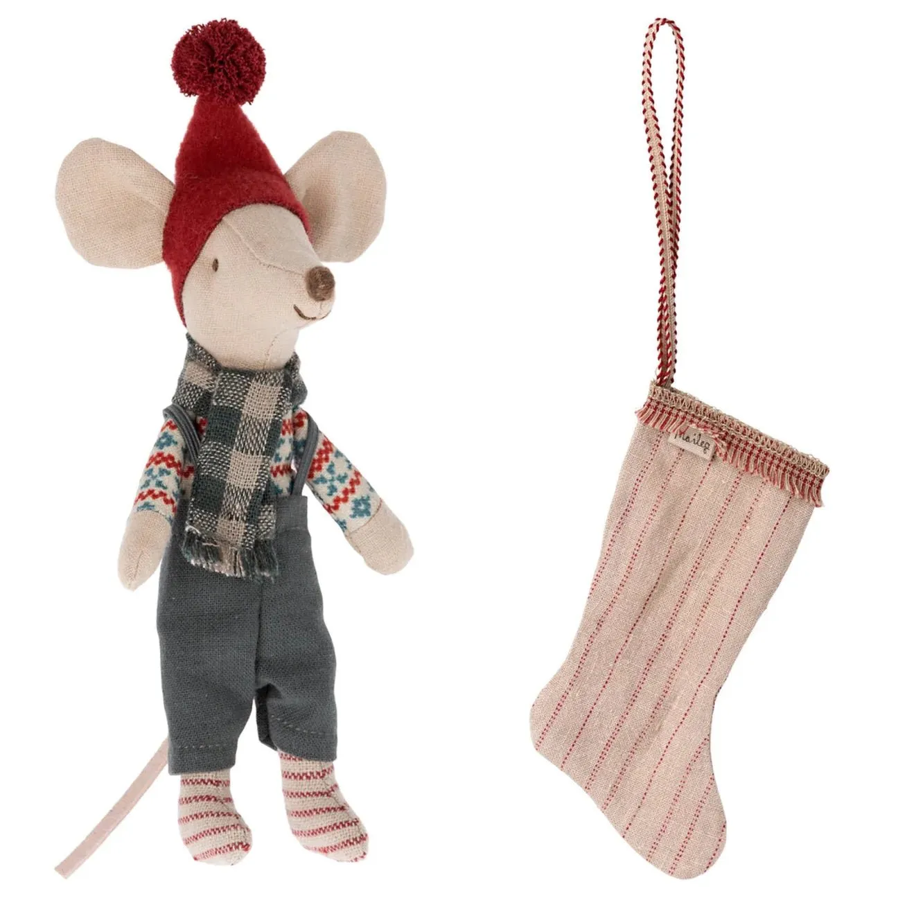 Maileg Big Brother Christmas Mouse with Stocking