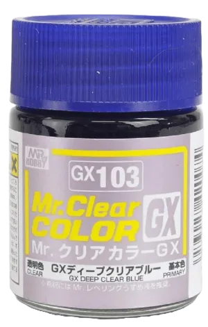 Mr. Hobby GX103 Mr. Clear Color GX Deep Clear Blue Lacquer Paint 18ml