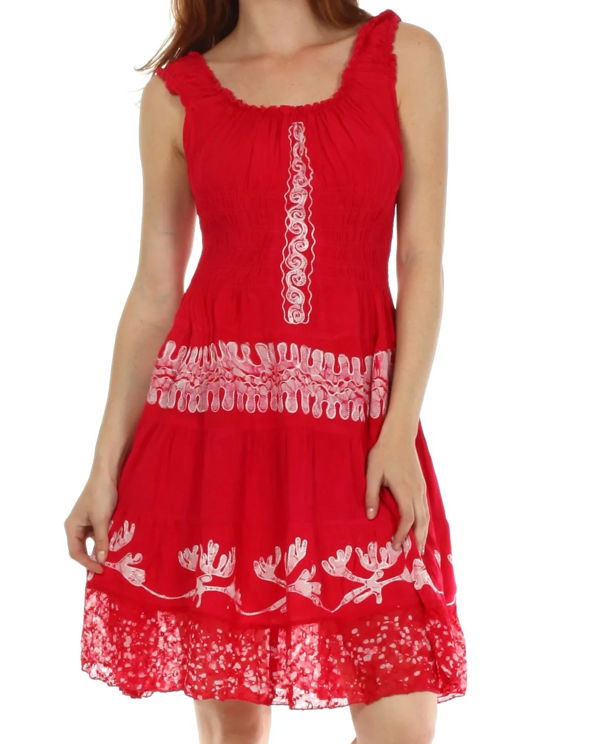 Olivia Gypsy Boho Peasant Batik Dress