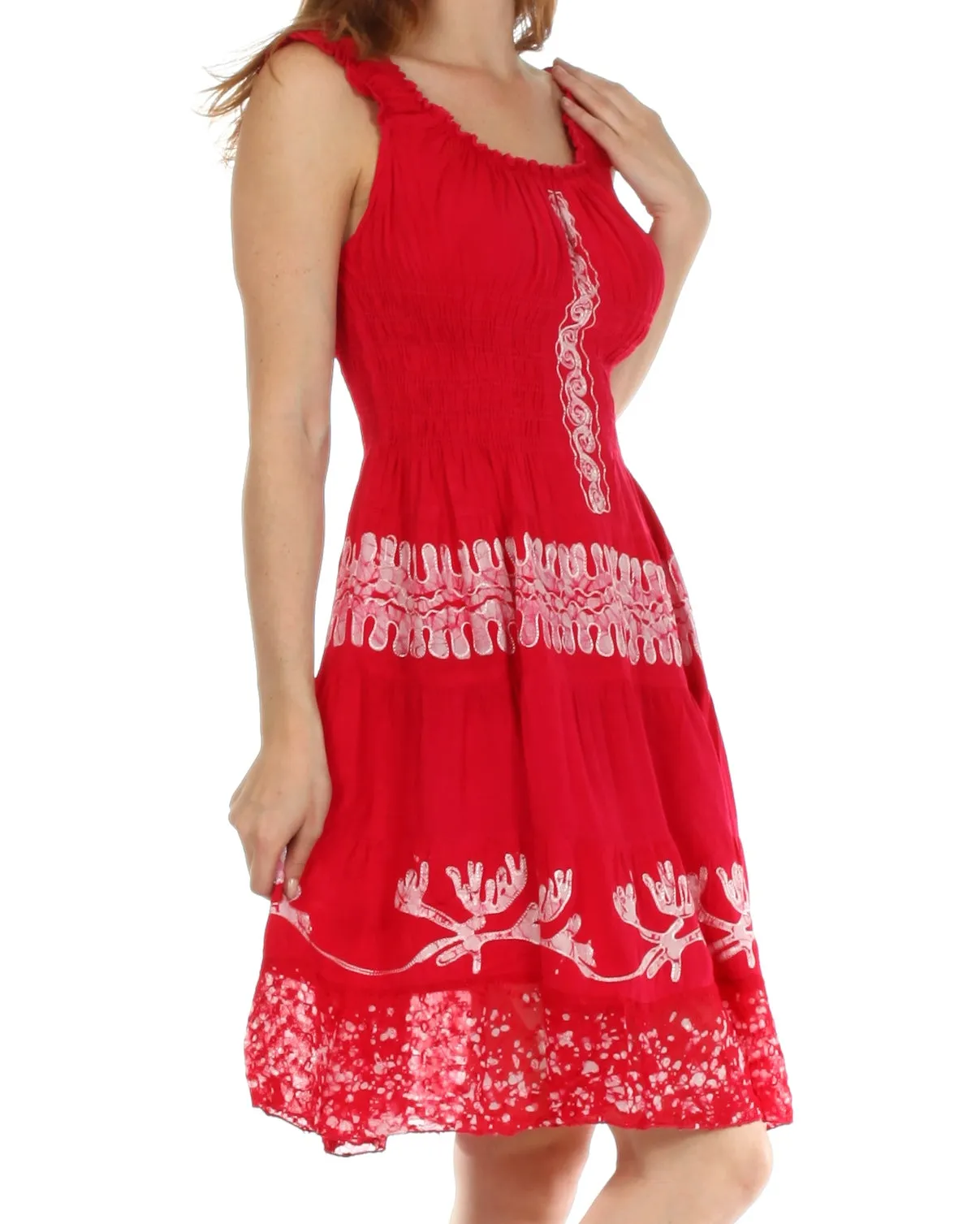 Olivia Gypsy Boho Peasant Batik Dress