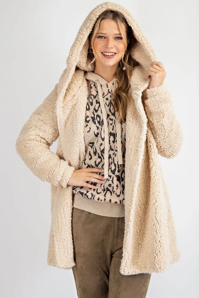 Oversized Willow Soft Faux-Fur Hoody Jacket Coat