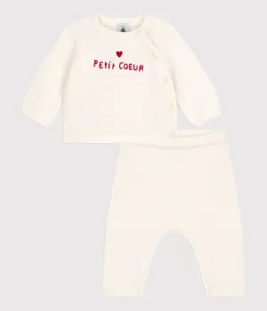 Petit Bateau baby suit 2-piece tricot | Marshmallow