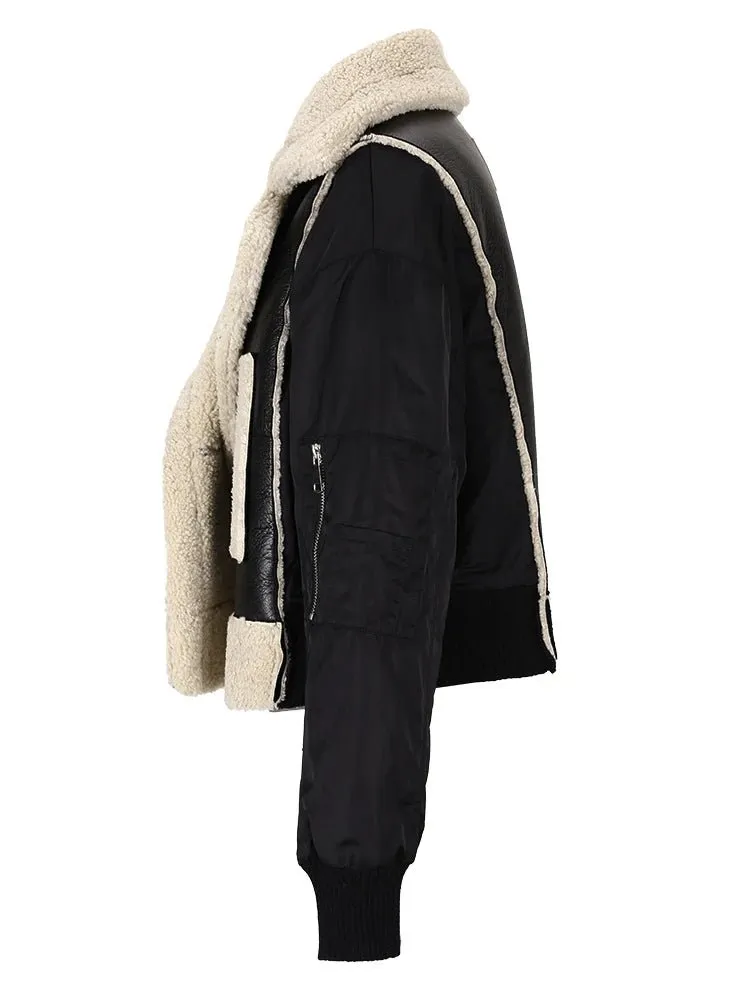 Pre Order:  Sleeve Zip-Pocket Faux Fur Jacket