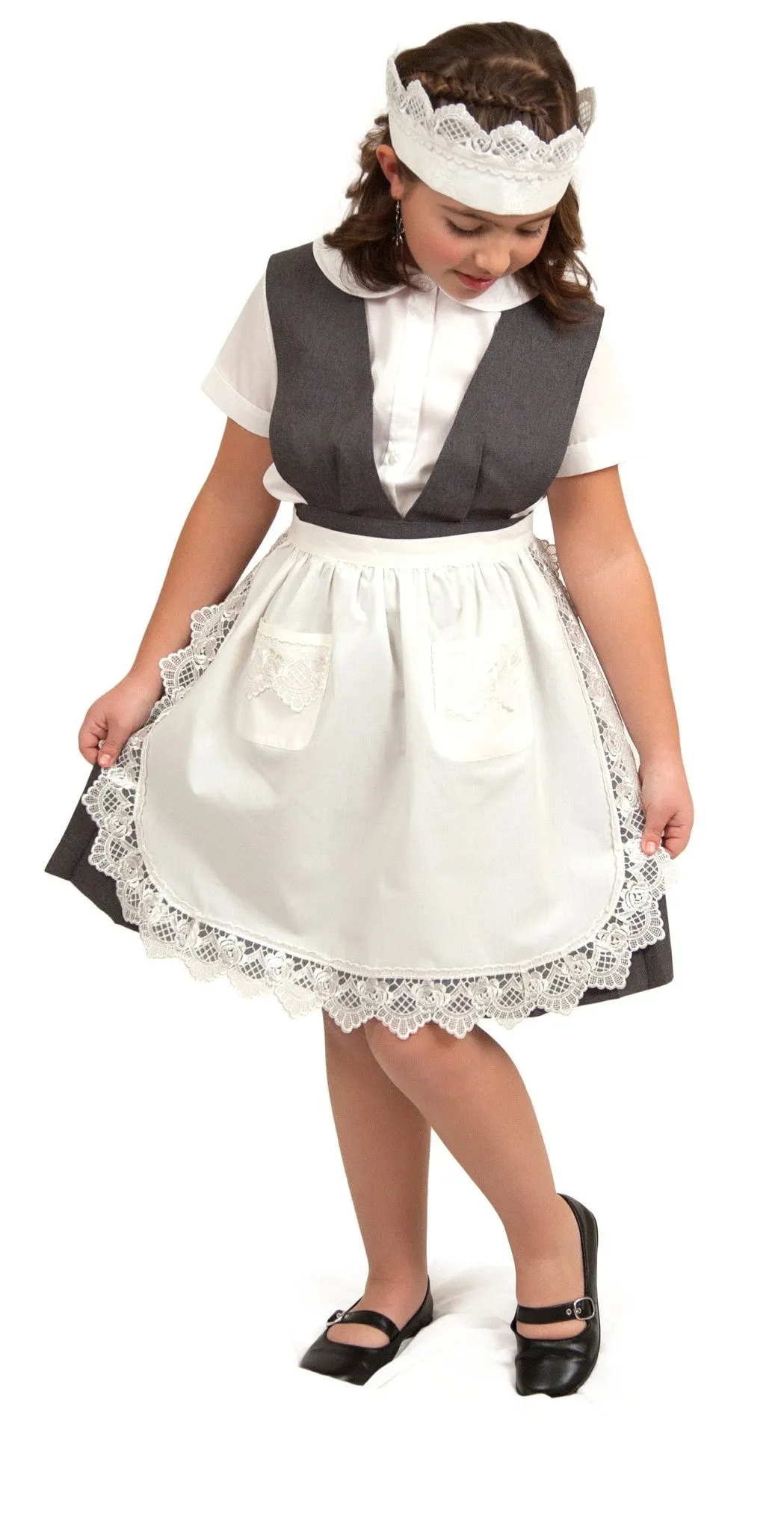 "Maid Costume" White Lace Headband and Small Lace Apron Costume Set