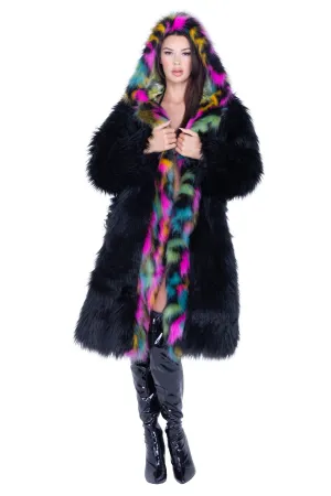 Rave FE294 - Mid-Length Hooded Fur Coat - J. Valentine