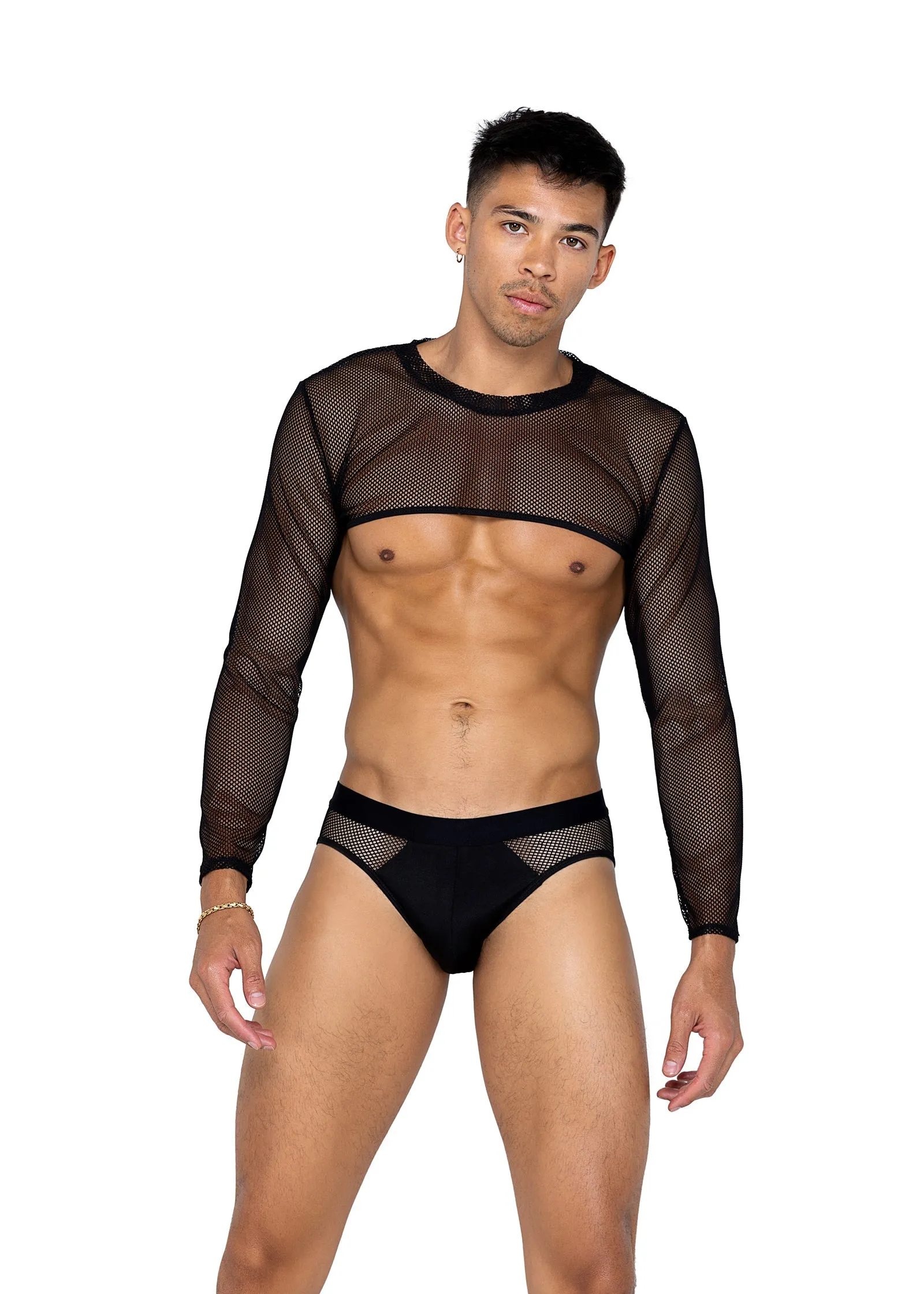 Roma Mens X-Posed Crop Top Roma Confidential