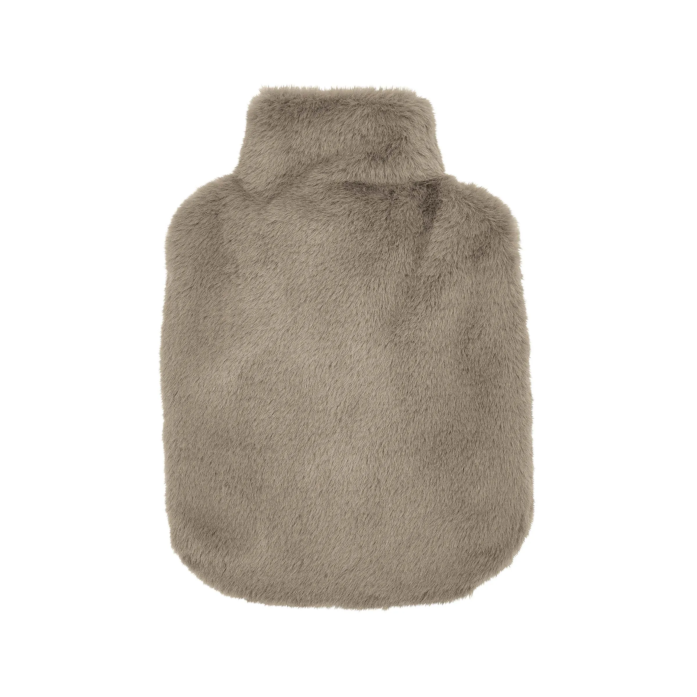 Skye Faux Fur Hot Water Bottle & Cover, Dark Linen