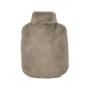 Skye Faux Fur Hot Water Bottle & Cover, Dark Linen