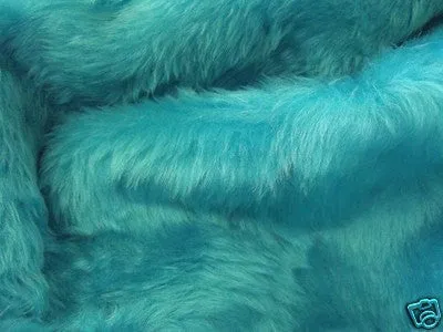 Teal Turquoise fuzzy faux fur car steering wheel cover