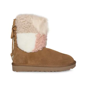 UGG Classic Short Patchwork Fluff Chestnut Boots - Women's