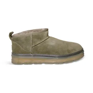 UGG Classic Ultra Mini Clear Burnt Olive Boots - Women's