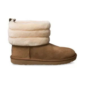 UGG Fluff Mini Quilted Chestnut Boots - Youth