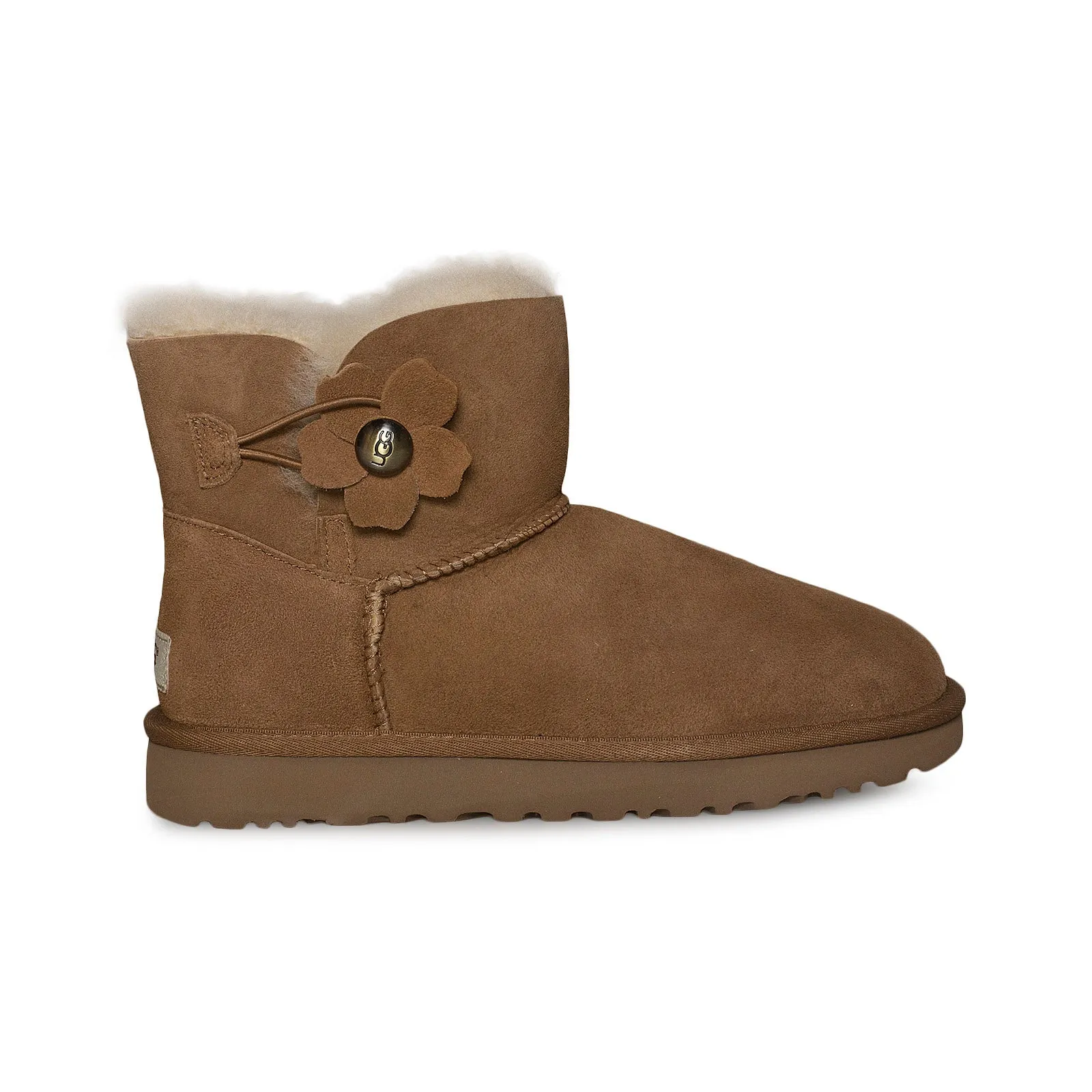 UGG Mini Bailey Button Poppy Chestnut Boots - Women's