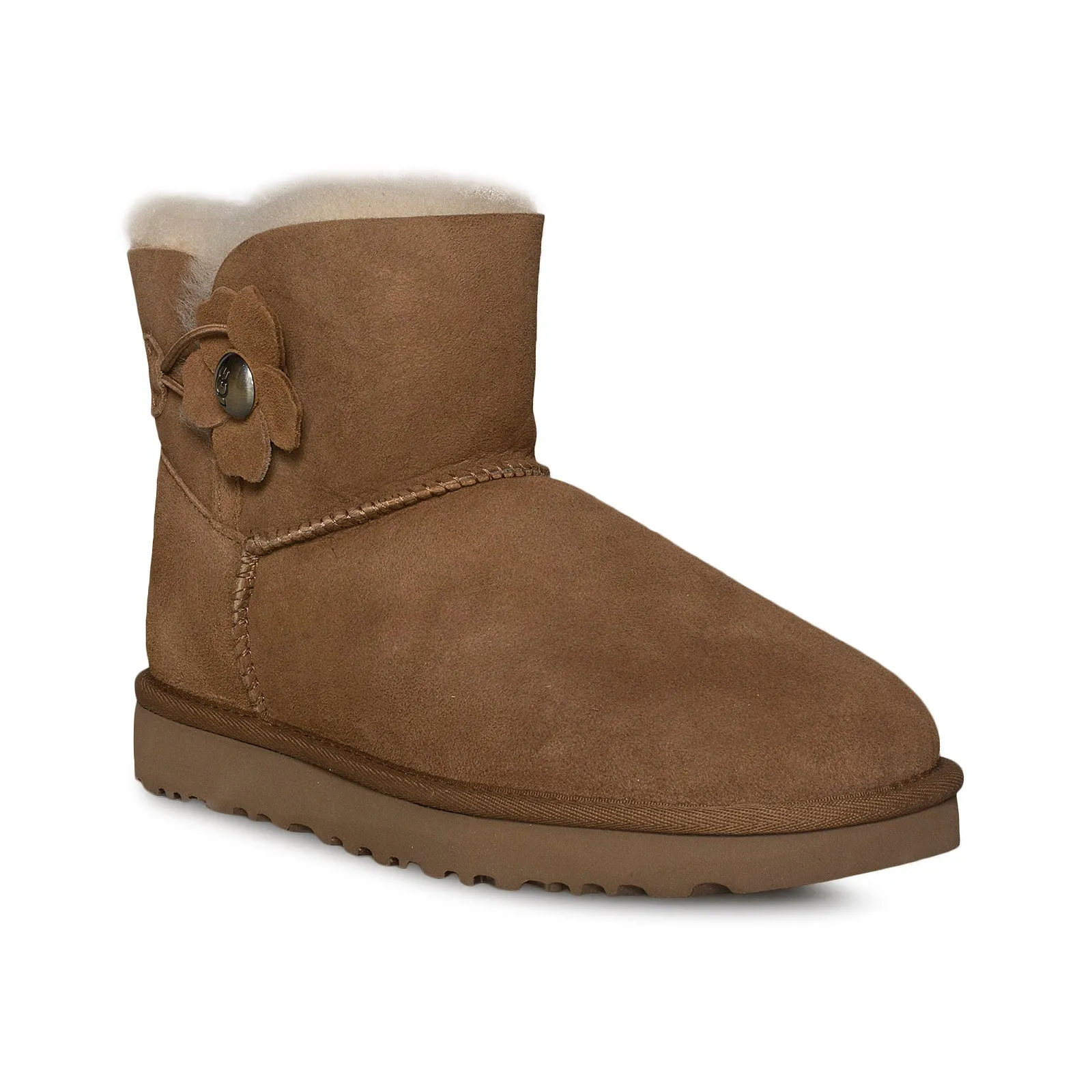 UGG Mini Bailey Button Poppy Chestnut Boots - Women's