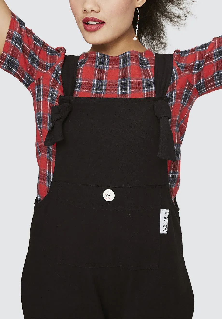 Unisex Dungarees | Black