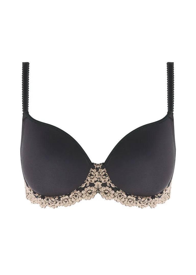 Wacoal Embrace Lace Underwire Contour Bra, Ebony / Shifting Sand