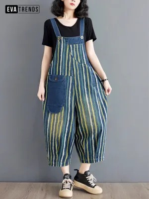 Women's Summer Comfy Cool Relaxed Fit Overalls Dungarees